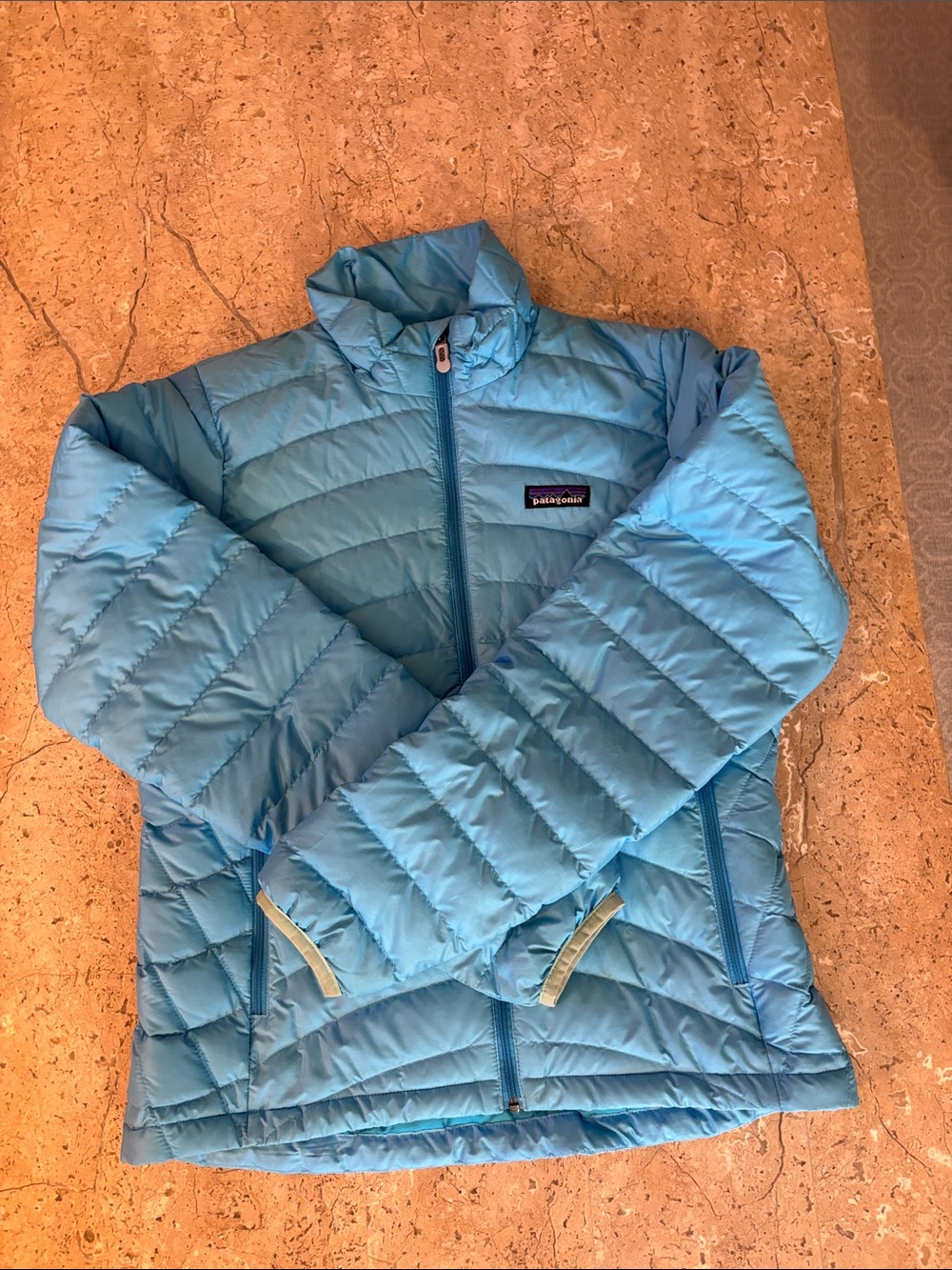 Patagonia Women’s Sky Blue Quilted Puffer Jacket